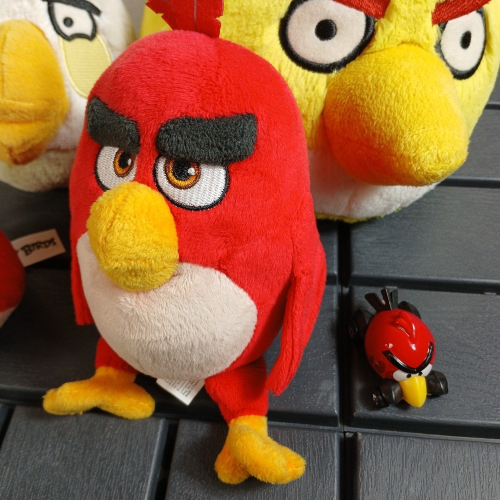 Lot of 5 Angry Birds Plush Toys, Car – Official Rovio Jazwares – Rare Bundle PL4 - Picture 2 of 9
